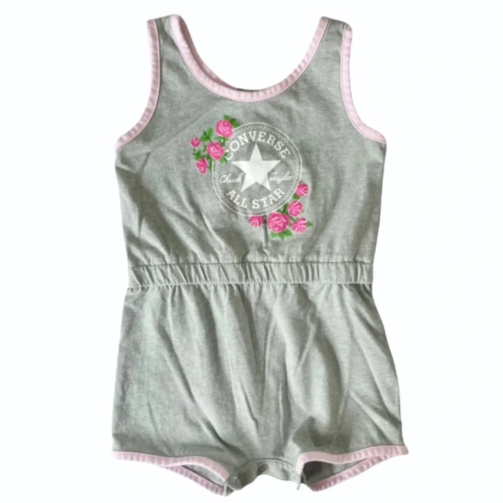 Converse Floral Star Pink & Gray Romper Jumper 24M
